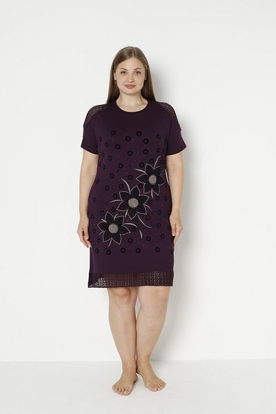 ROMEO LİFE Γυναικείο φόρεμα από ύφασμα Lycra Viscose Plus Size 5858