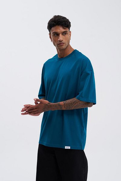 Machinist Men's Basic Super Cotton Oversize Dark Petrol T-Shirt