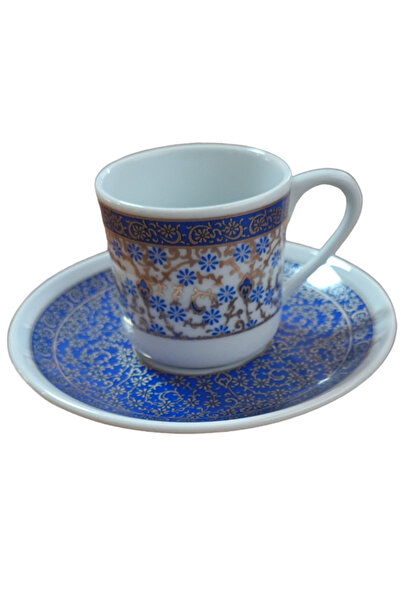 Armada Çini Armada Tile Ar 711 Navy Blue Golden Gilt 2-Piece Cup Set