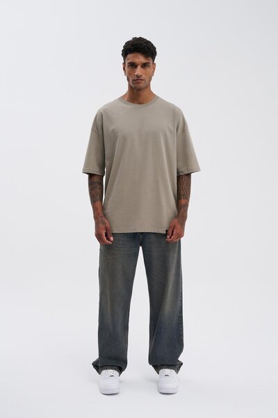 Machinist Ανδρικό μπλουζάκι Basic Super Cotton Oversize Χακί