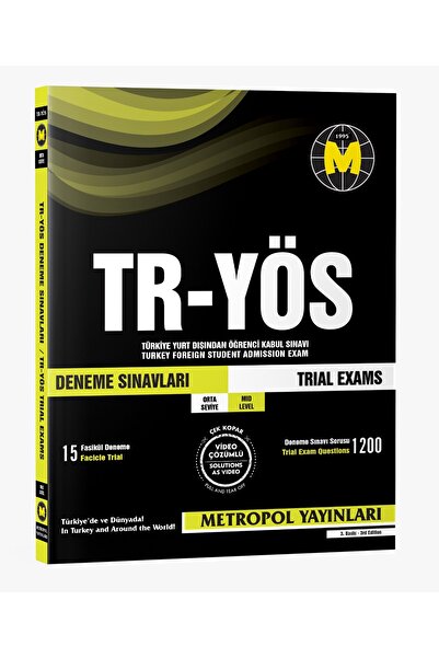 Metropol Yayınları TR-YÖS DENEME SINAVLARI (ORTA SEVİYE) (15 FASİKÜL DENEME)