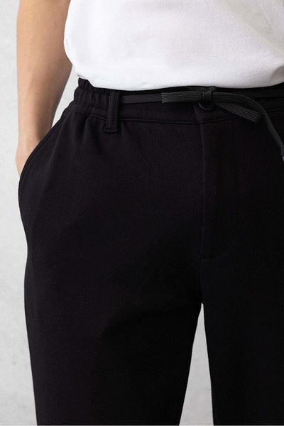 Valiberta Premium Oxford Knitted Double Leg Men's Trousers - Black