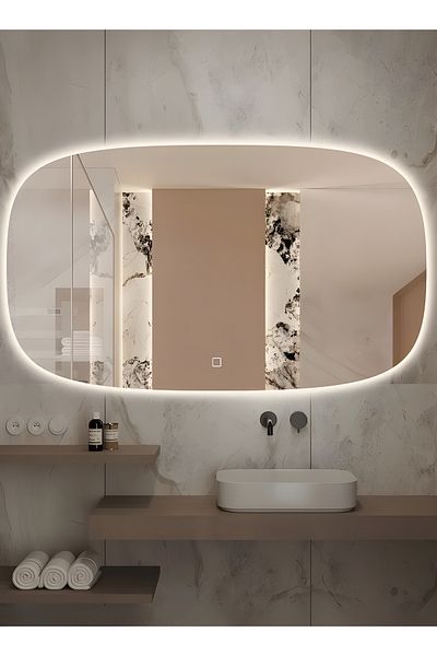 Taimi Elegant Makeup Mirror 90x70cm-beautiful Mirror With 3-levels Of Backlighting For Decoration