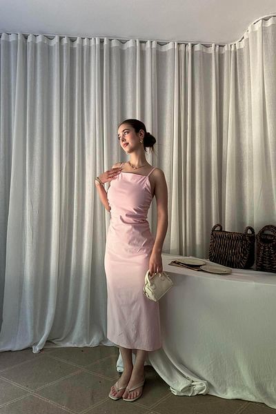 lizge giyim Smocked Midi Dress