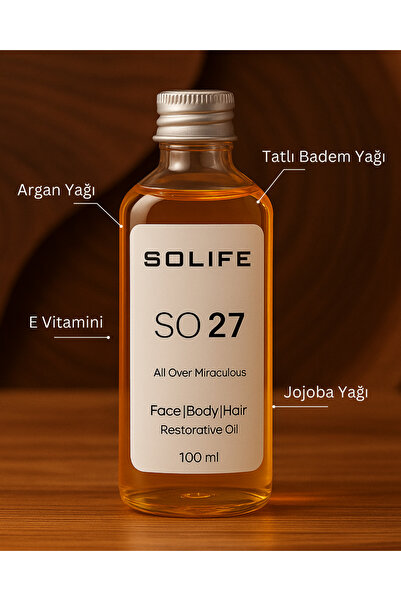 SOLIFE SO 27 All Over Miraculous Yüz Vücud Saç Bakım Yağı 100 ml