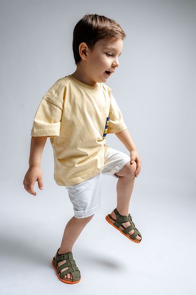 mnpc Unisex Kids Khaki Genuine Leather Cork Sole Daily Children's Sandals