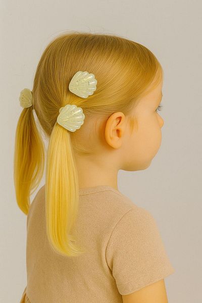 Motebarn Wear Copil Fata Cristal Seashell 2 Piese Clip Catarama Alb
