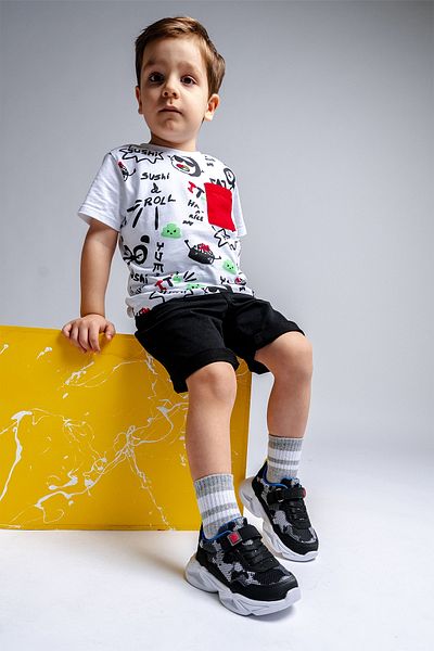 mnpc Black Lighted Sports Shoes for Boys