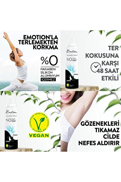 Emotion Deodorant Black &White Invisible Fresh 150 Ml
