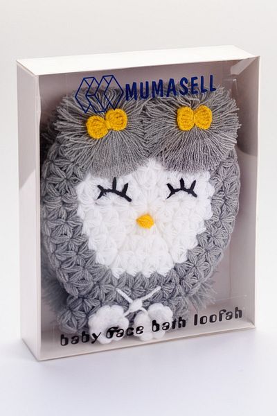 MUMASELL Luxury Wedding Gift Baby Washcloth Set. Engagement Gift (1 Pcs Back Washcloth, 1 Pcs Bag) Gray Color!
