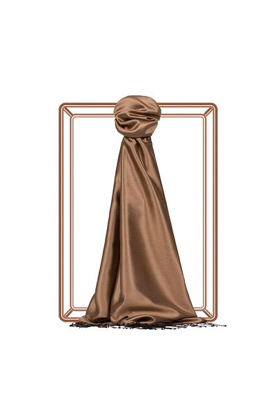 ipekevi Double Sided Silk Shawl - Milky Brown
