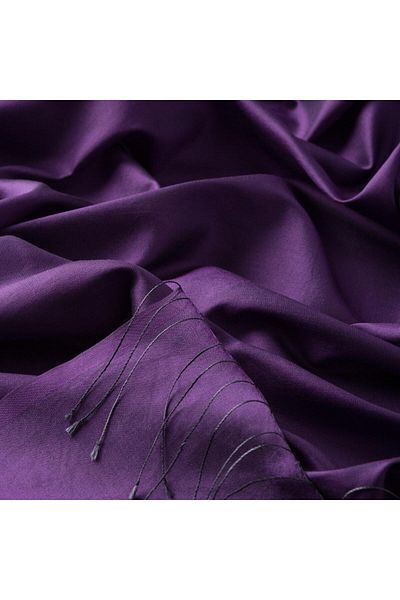 ipekevi Single Sided Silk Shawl - Purple Violet