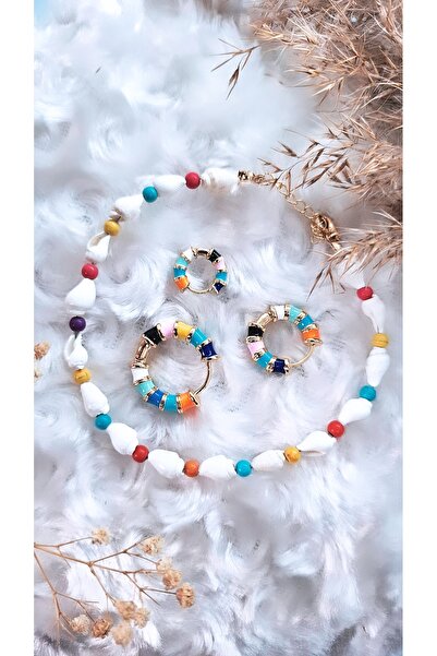 Serenity أقراط خلخال مطرزة بالألوان