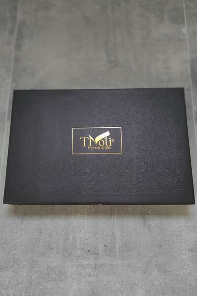 Sevim Tivoli Double Duvet Cover Set - 100% Cotton, Jacquard & Satin - Gray Color - 200x220 Cm