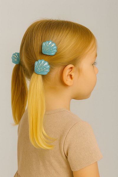 Motebarn Wear Copil Fata Cristal Seashell 2 Piese Clip Catarama Albastru