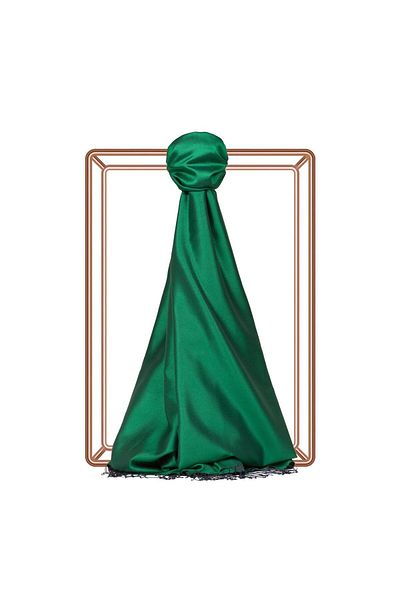 ipekevi Μεταξωτό σάλι διπλής όψης - Diamond Green