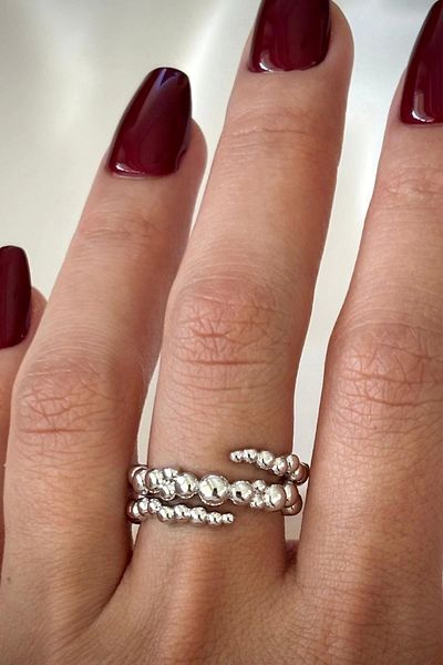 Leo'Stone New Season Leo Curl Design Adjustable Women's Ring
