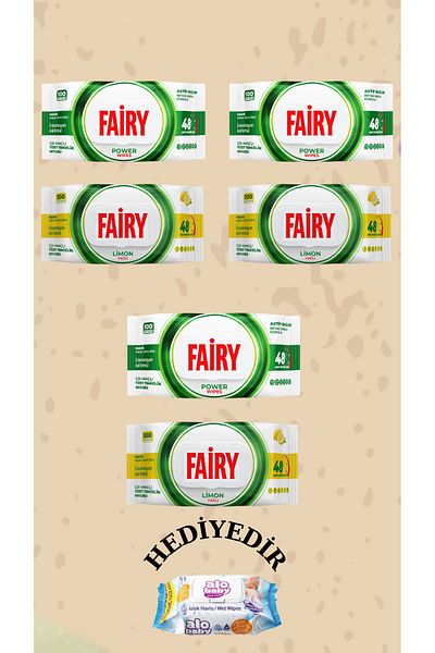 Fairy Multi-Purpose Surface Cleaning Wipes 100 Sheets |   Lemon Oil |   White Soap |