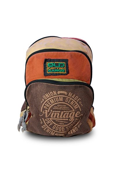 Old Cotton 5017-1 New Patchwork Backpack Brown
