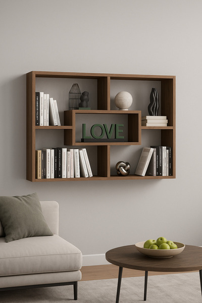 Alina Dizayn SUMMER DUVAR RAFI CEVİZ