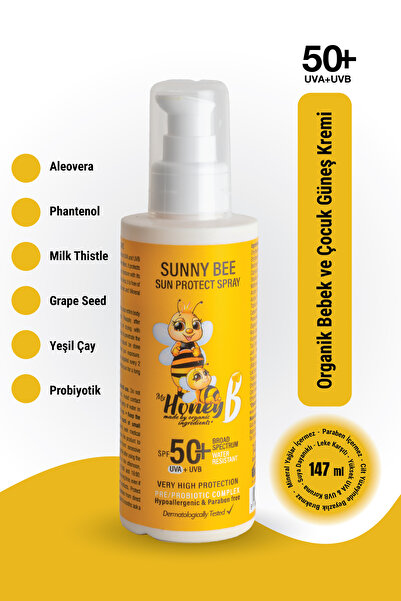myhoneyb Spf 50 Yüz Vücut Suya Dayanıklı Güneş Koruyucu Sprey 147 ml