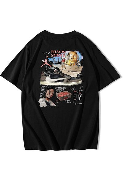 BRZ COLLECTION Tricou supradimensionat unisex Travis Scott Astroworld - „Mom, I Can Fly”