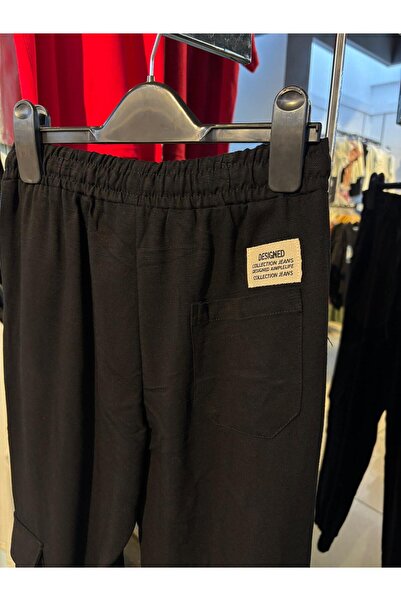 NK Black Boy's Flexi Trousers 66314