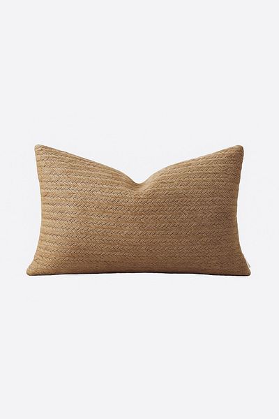 Cozy & Soft Natural Jute Knitted Decorative Throw Pillow Case – 30X50 Cm, Handmade Bohemian Style