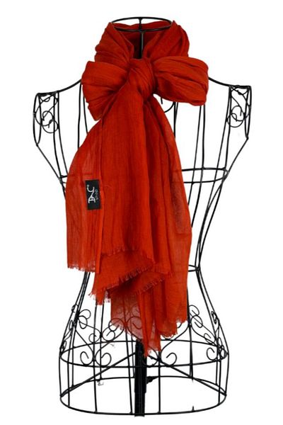 DACSHOP Esarfa dama uni 25V, caramiziu 180 x 95 cm