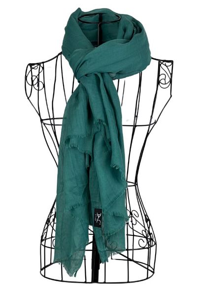 DACSHOP Women's scarf plain 25V, dusty green 180 x 95 cm