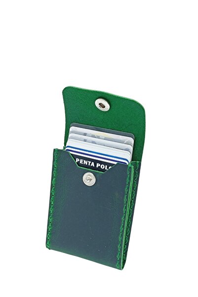 CRONDER محفظة رجالية من الجلد الطبيعي - حامل بطاقات صندوقية مصنوعة يدويًا - م...