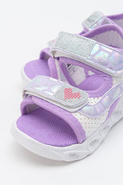 mnpc Girl's White-Lilac Lighted Anatomical Lightweight Daily Sandals