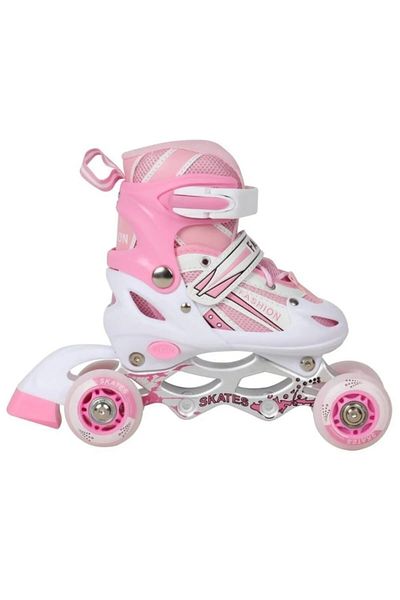 Duman Adjustable Roller Skate - 2 1 1 Lighted Metal Body Training Skate with Bag