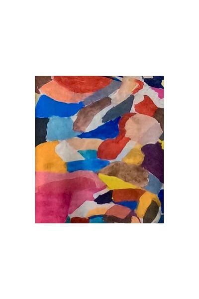 DACSHOP Luxury scarf made of natural silk red/yellow