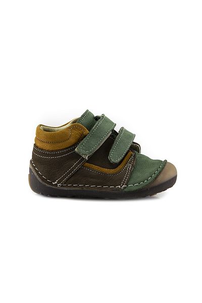 mnpc Boy's Khaki-brown Leather Orthopedic Supported First Step Boots