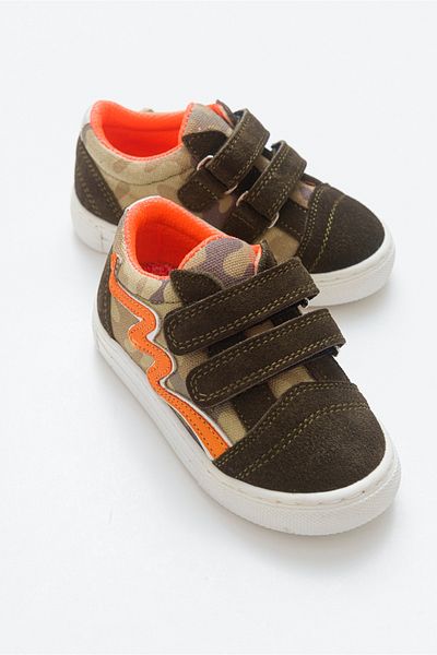 mnpc Boys' Khaki Leather Orthopedic Supported Sneaker Shoes