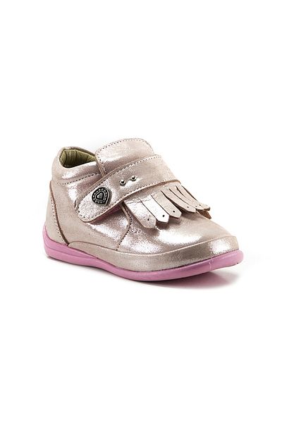 mnpc Powder Glitter Leather First Step Boots with Orthopedic Support for Girls