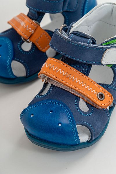 mnpc Boy's Denim Leather First Step Shoes with Orthopedic Support