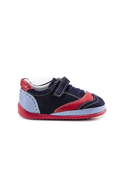 mnpc Unisex Children's Navy-Red-Sax Leather Orthopedic Supported First Step Shoes
