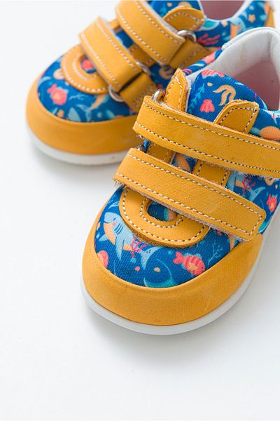 mnpc Boy's Yellow Leather First Step Shoes with Orthopedic Support