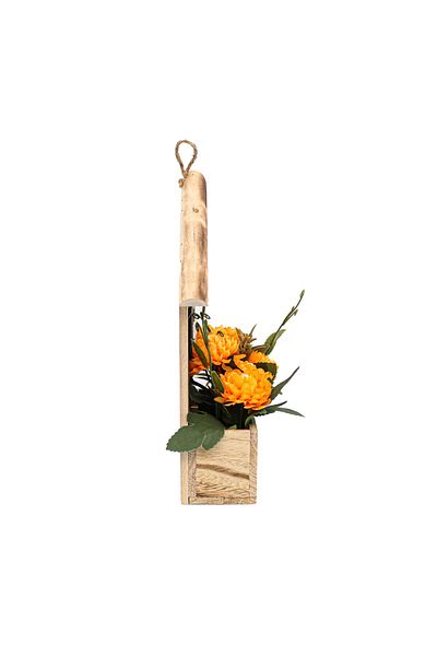 Ella Home Italia Wooden Flower Arrangement, Orange, Plastic, 29Cm - Orange, Plastic, 29cm