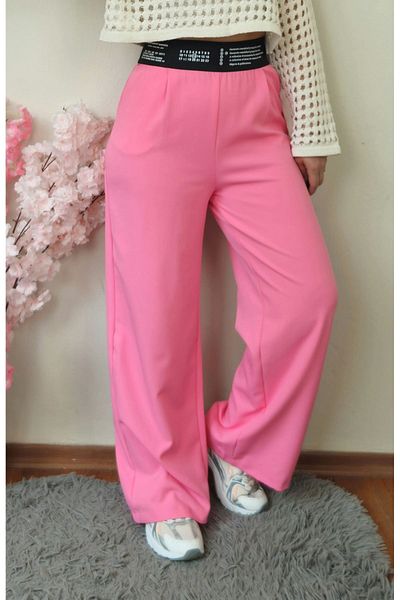 GAMZE ALPTEKİN Imported Fabric Elastic Waist Palazzo Trousers