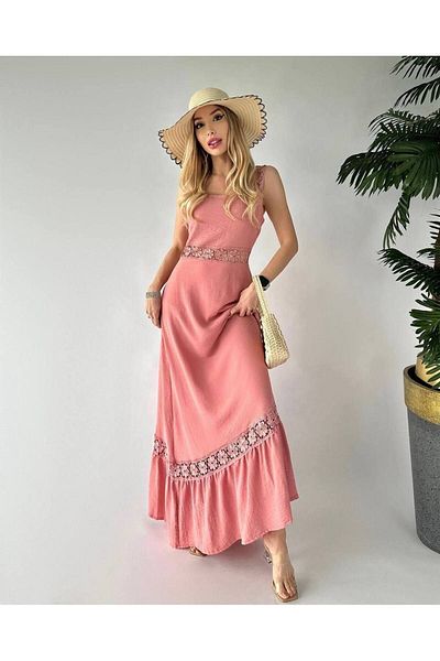 MADAME MELEK Lace Detailed Anabel Dress Imported Airobin Lace Detailed Dress