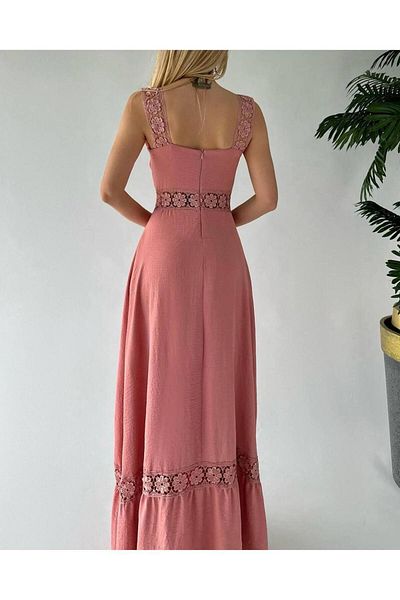 MADAME MELEK Lace Detailed Anabel Dress Imported Airobin Lace Detailed Dress
