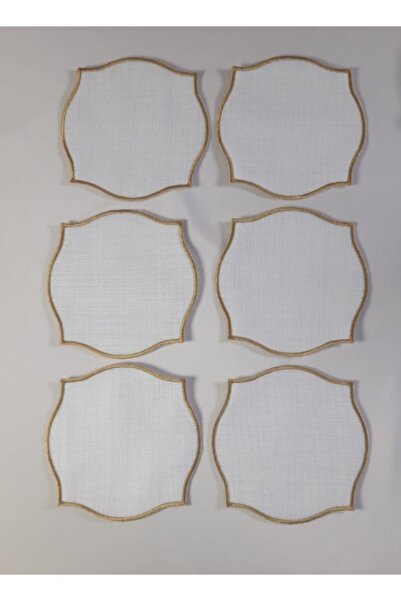 NAKIŞ ATÖLYESİ 6 Pcs Etamine Processable Party Cocktail Coffee Presentation Napkin No:42