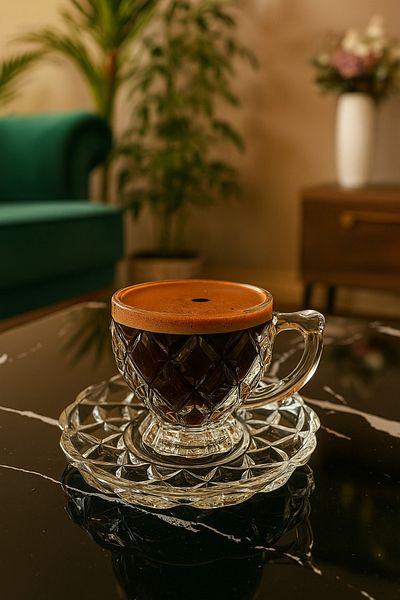 Gülümseten Avm Set of 6 Glass Crystal Turkish Coffee Cups |   12 Piece Glass Coffee Cup Set