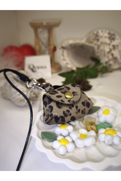 QERMA Mini geantă din piele - colier pentru femei - breloc și portofel într-u...