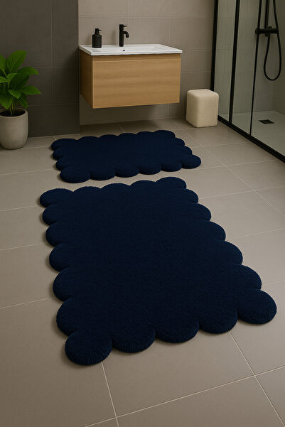 KEVLİNE Banyo Paspası Düz Papatya Şekilli İkili Klozet Takımı 80x120 - 50x80 ...