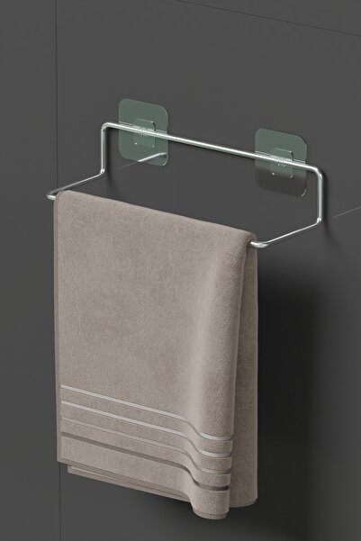Hill Homes Krom Gümüş Yapışkanlı Havluluk Havlu Askısı Metal Havlu Tutacağı B...