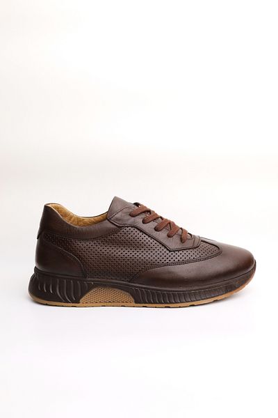 Greyybull Shoes καφέ καλοκαιρινό διάτρητο ελαφρύ δέρμα ανδρικά αθλητικά - ανδρικά αθλητικά παπούτσια